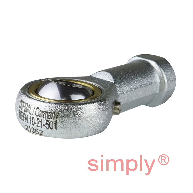 Durbal BEFN10-21-501 Maintenance Required Right Hand Metric Steel Female Rod End M10x1.25 Thread