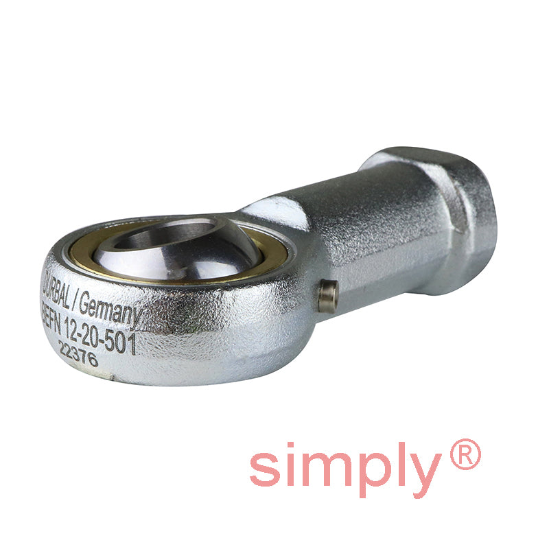 Durbal BEFN12-20-501 Maintenance Required Right Hand Metric Steel Female Rod End M12 Thread