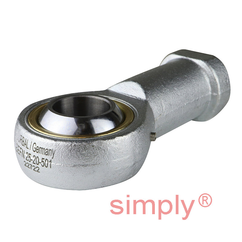 Durbal BEFN25-20-501 Maintenance Required Right Hand Metric Steel Female Rod End M24x2 Thread