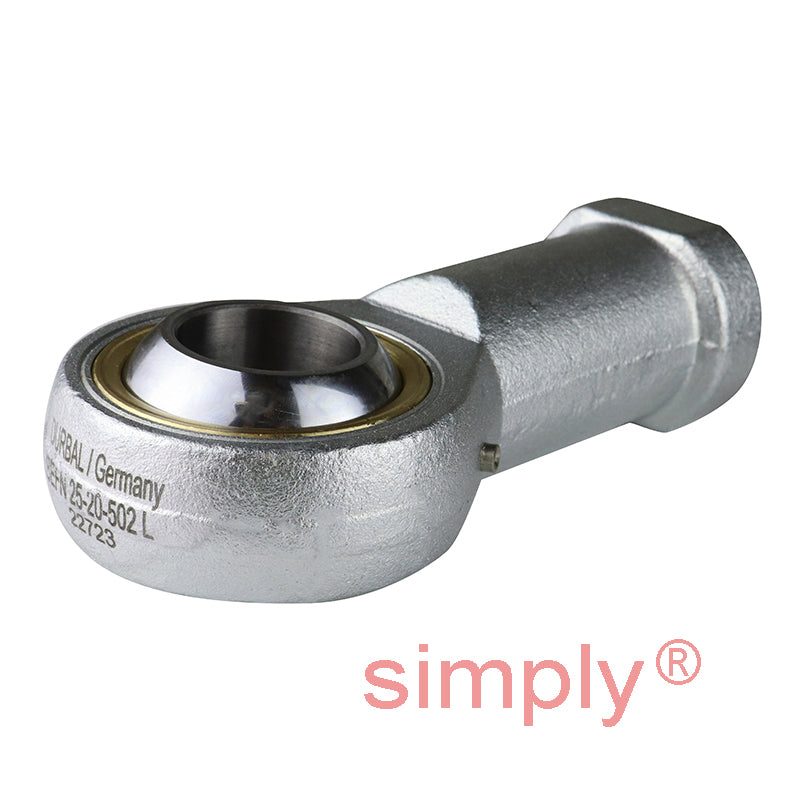 Durbal BEFN25-20-502 Maintenance Required Left Hand Metric Steel Female Rod End M24x2 Thread