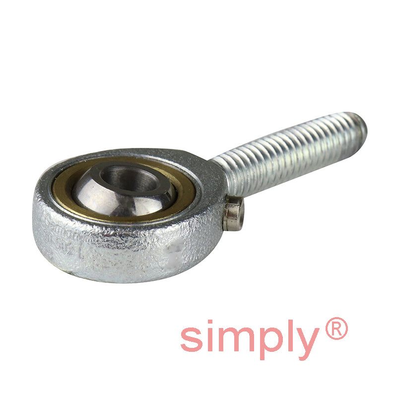 Durbal BEMN06-20-502 Maintenance Required Left Hand Metric Steel Male Rod End M6 Thread