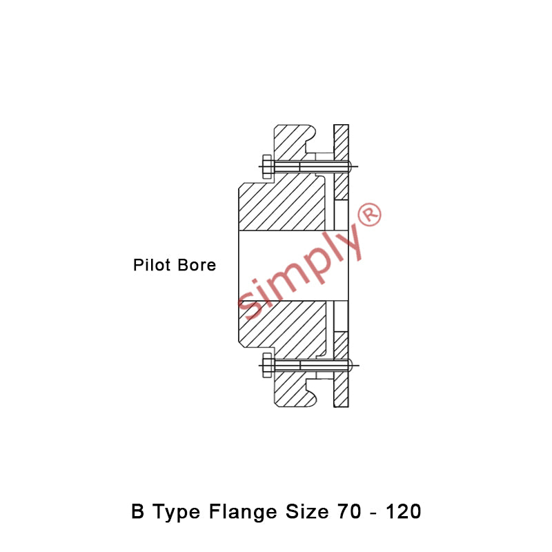 Major Branded F100B Drive Coupling Pilot Bore Max Bore 80mm