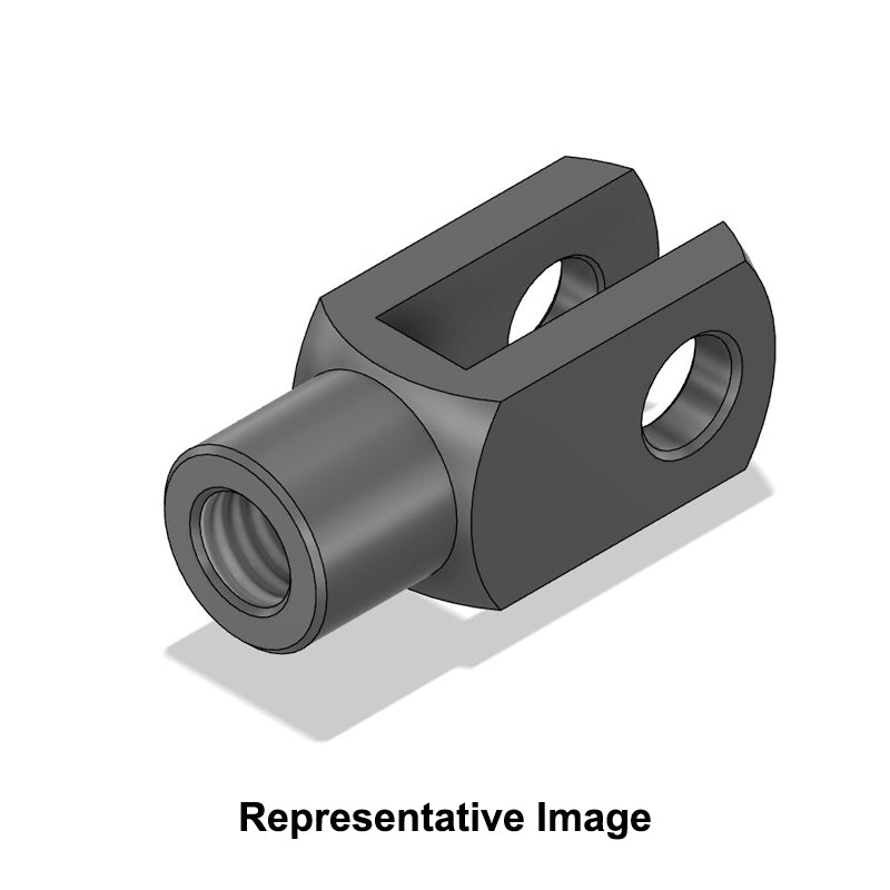 Chiavette G25X50FGLH Left Hand Female Steel Clevis 25mm Bore 50mm Base / Bore Center M24x2 Thread - Allow 7-10 Days
