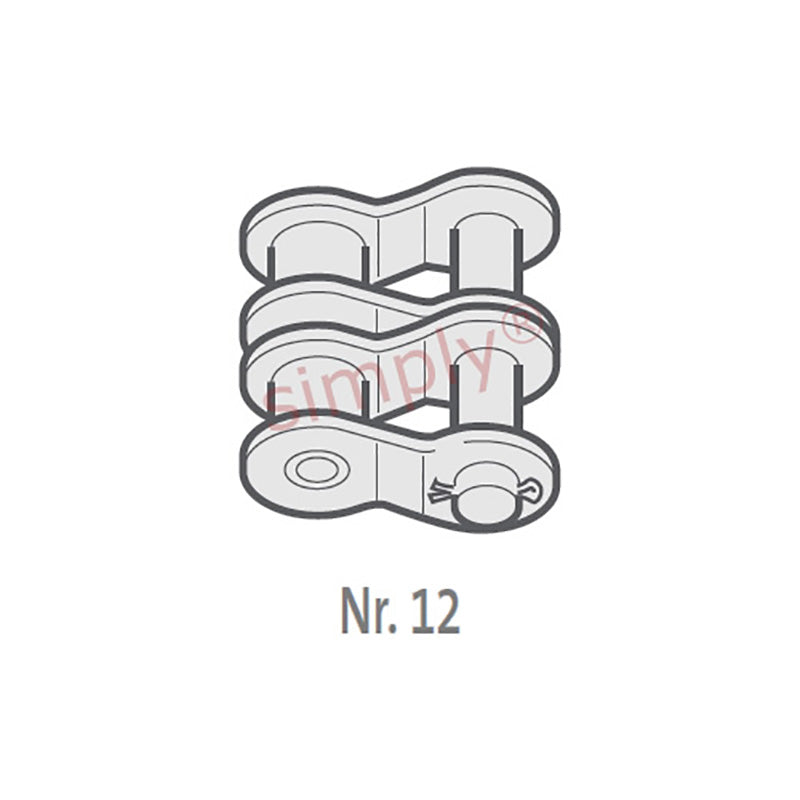 Branded 16B-2-NO12 BS Duplex Chain Single Cranked Cottered Link 1 inch Pitch