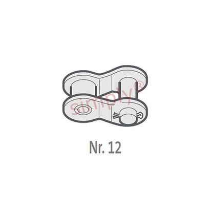 Renold SD 12B-1-NO12 BS Simplex Chain Single Cranked Cottered Link 3/4 inch Pitch