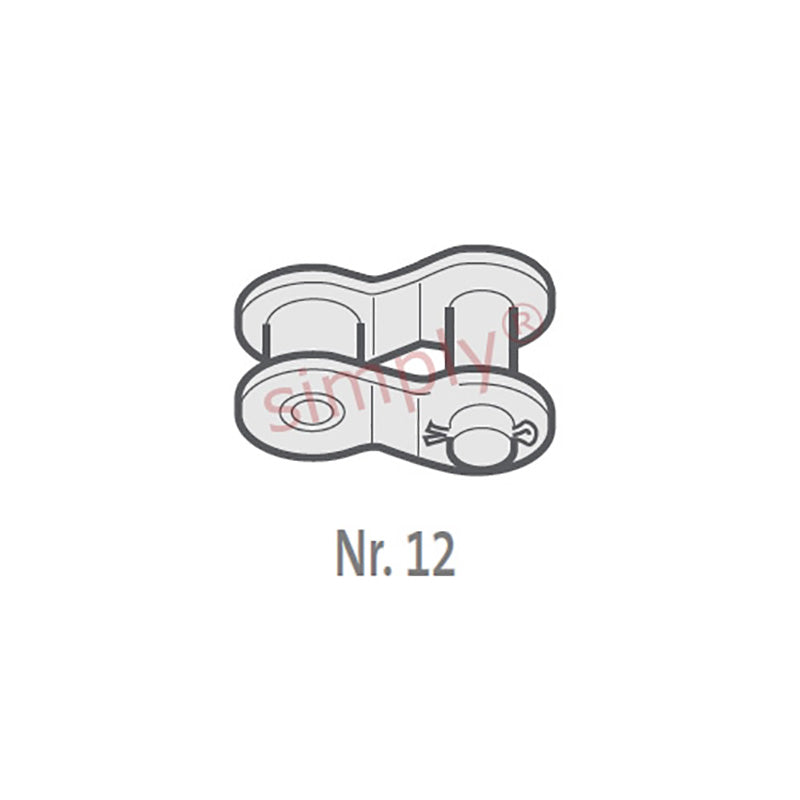 Branded 120-1-NO12 ANSI / AS Simplex Chain Single Cranked Cottered Link 1-1/2 inch Pitch