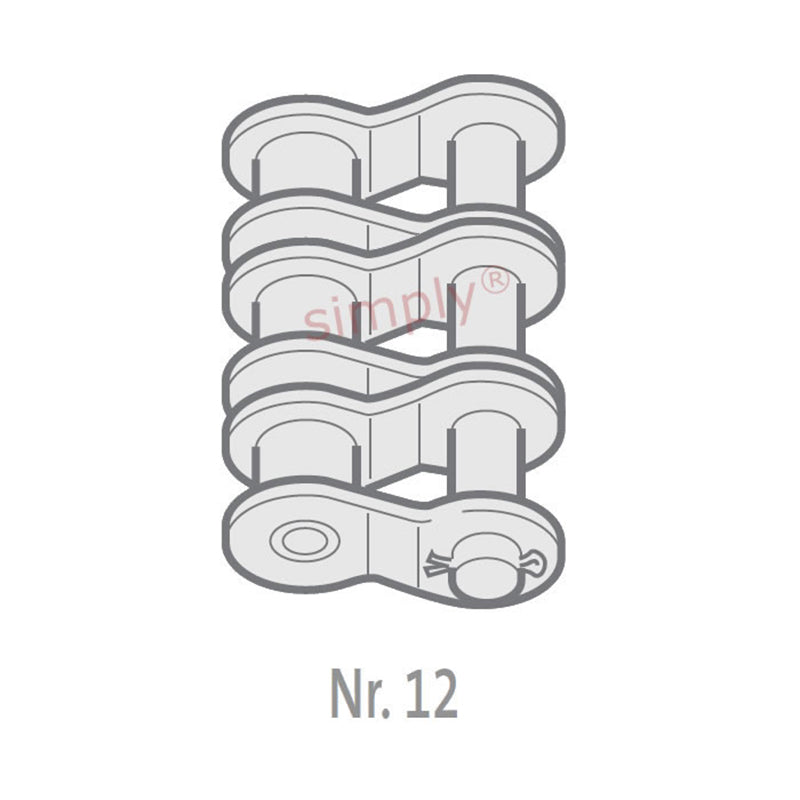 Branded 140-3-NO12 ANSI / AS Triplex Chain Single Cranked Cottered Link 1-3/4 inch Pitch