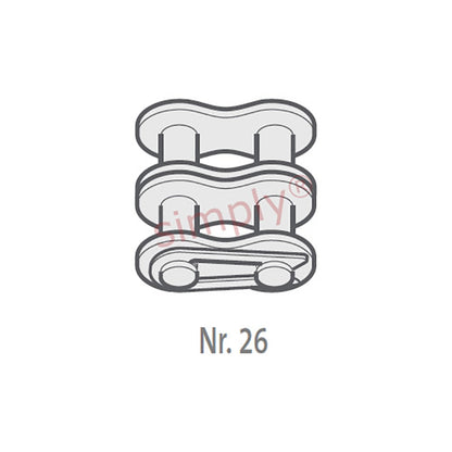 Renold Synergy 12B-2-NO26 BS Duplex Chain Connecting Link With Spring Clip 3/4 inch Pitch
