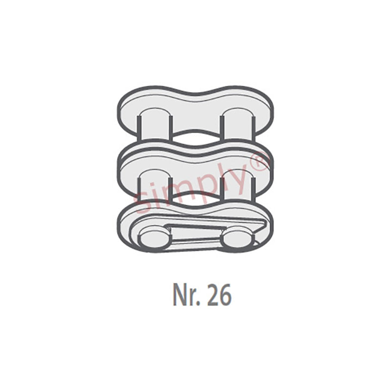 Renold Blue Box 100-2-NO26 ANSI / AS Duplex Chain Connecting Link With Spring Clip 1-1/4 inch Pitch