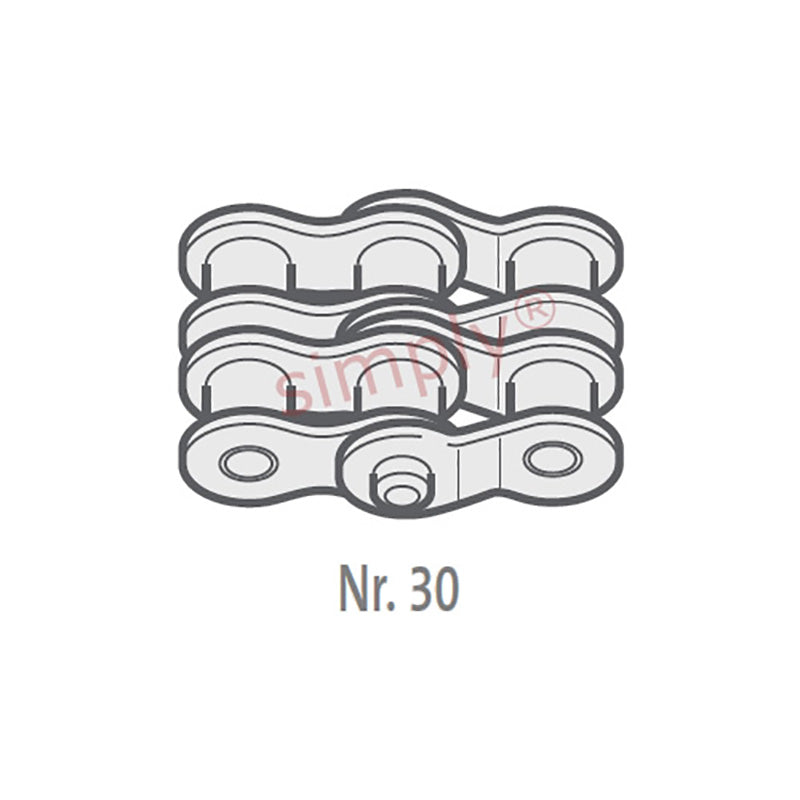 Renold Blue Box 40-2-NO30 ANSI / AS Duplex Chain Double Cranked Link 1/2 inch Pitch