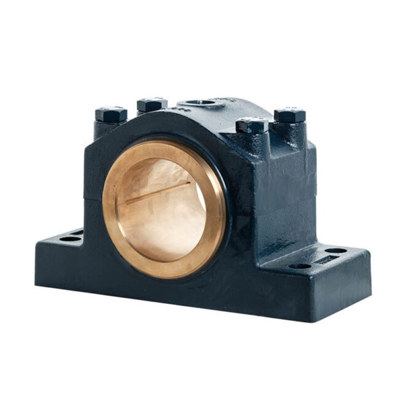 Major Brand DIN506-160M Heavy Duty Metric Split Cast Iron Four Bolt Pillow / Plummer Block Housing with 160mm Bore Gunmetal Bush Insert - Allow 3-4 Weeks