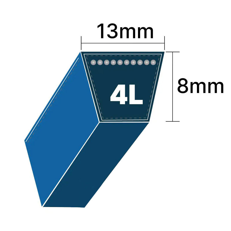 DRY-4L1140K 4L Section 13x8mm Blue Cotton Dry Cover Kevlar Re-inforced Mower Wrapped V-Belt