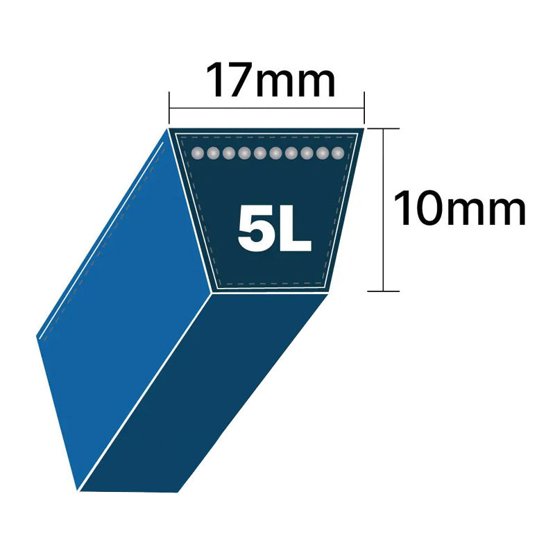 DRY-5L810K 5L Section 17x10mm Blue Cotton Dry Cover Kevlar Re-inforced Mower Wrapped V-Belt