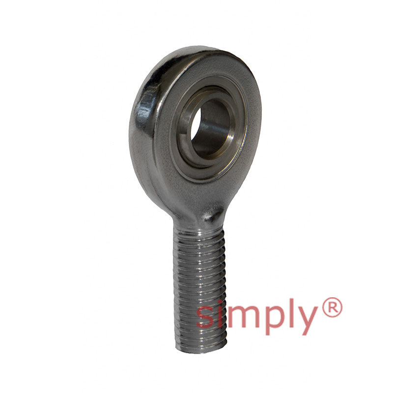 Fluro EAL35DNIRO Left Hand Stainless Steel / PTFE Lined Maintenance Free Male Plain Rod End M36x3 Thread