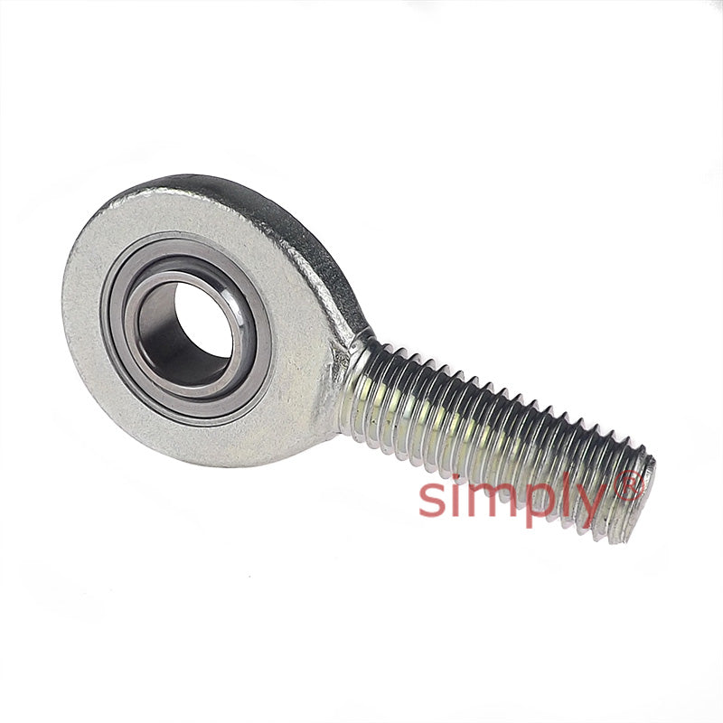Fluro EAL6D Left Hand Zinc Plated Steel / Steel Maintenance Free Male Plain Rod End M6 Thread