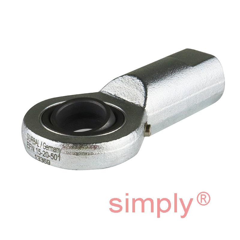 Durbal EFN15-20-501 Maintenance Required Right Hand Metric Steel Female Rod End M14 Thread