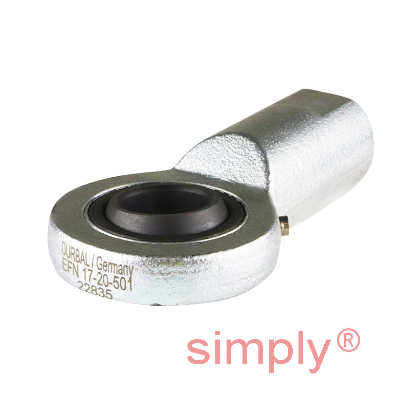 Durbal EFN17-20-501 Maintenance Required Right Hand Metric Steel Female Rod End M16 Thread