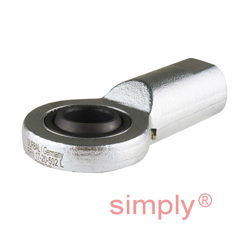 Durbal EFN17-20-502 Maintenance Required Left Hand Metric Steel Female Rod End M16 Thread