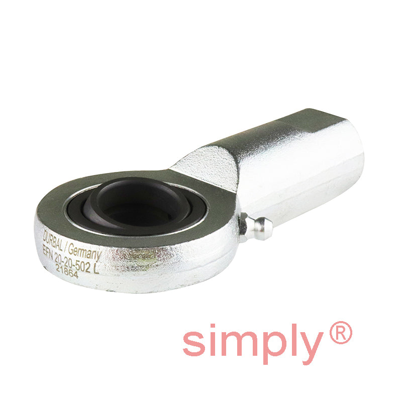 Durbal EFN20-20-502 Maintenance Required Left Hand Metric Steel Female Rod End M20x1.5 Thread