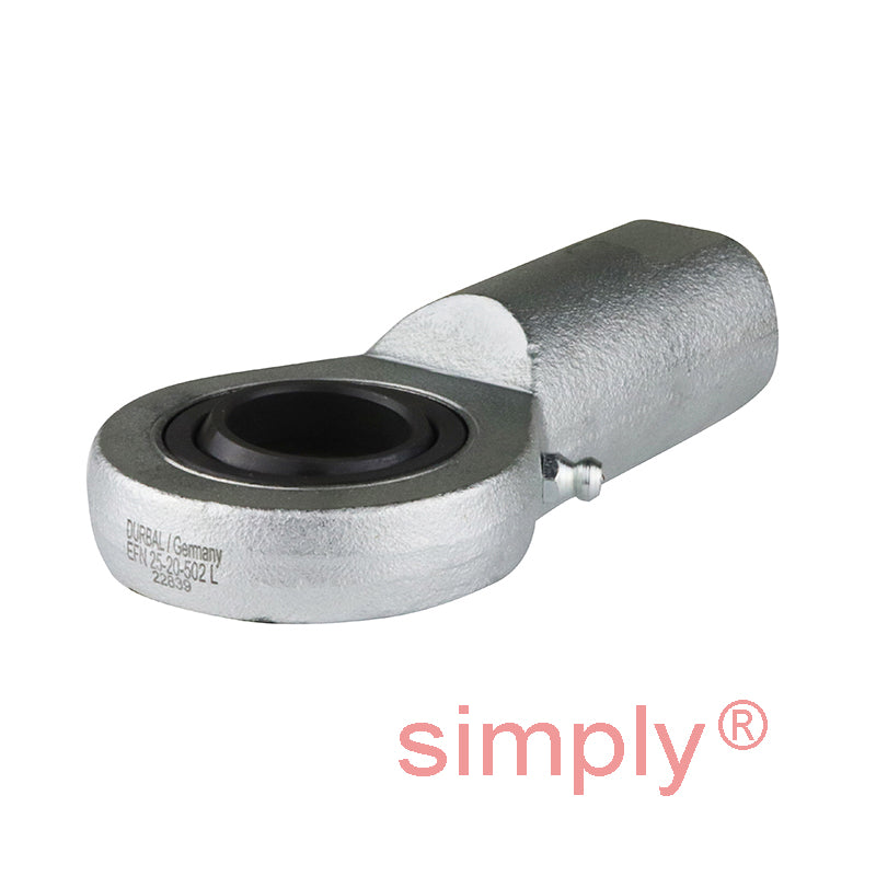 Durbal EFN25-20-502 Maintenance Required Left Hand Metric Steel Female Rod End M24x2 Thread