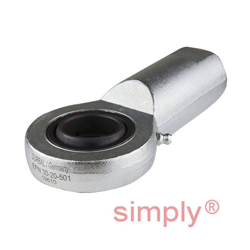 Durbal EFN30-20-501 Maintenance Required Right Hand Metric Steel Female Rod End M30x2 Thread