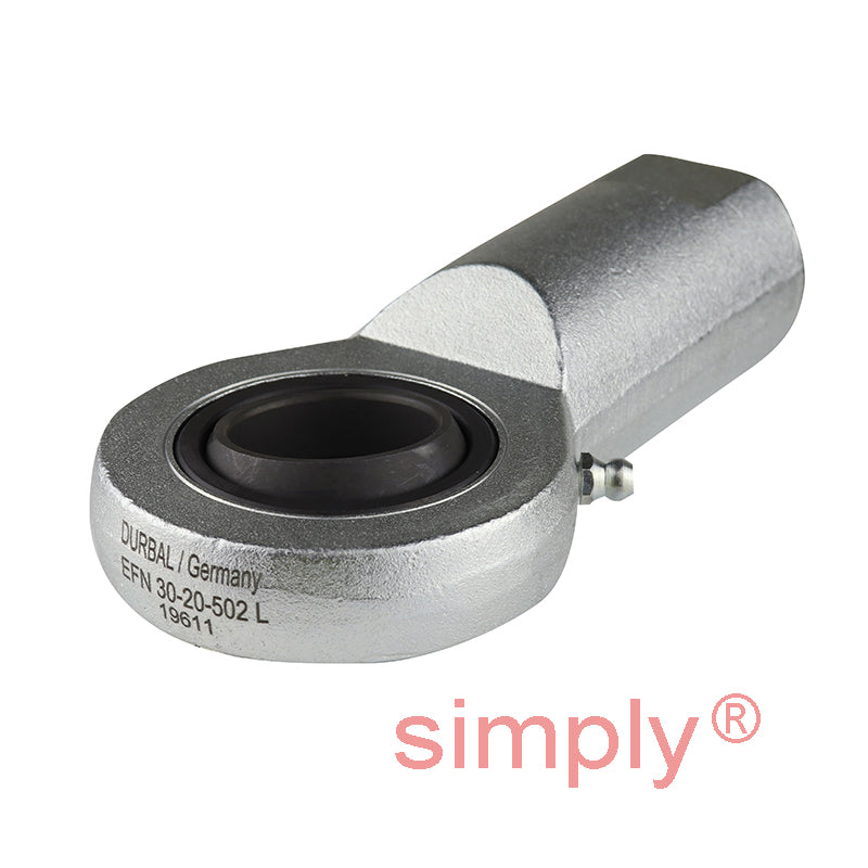 Durbal EFN30-20-502 Maintenance Required Left Hand Metric Steel Female Rod End M30x2 Thread
