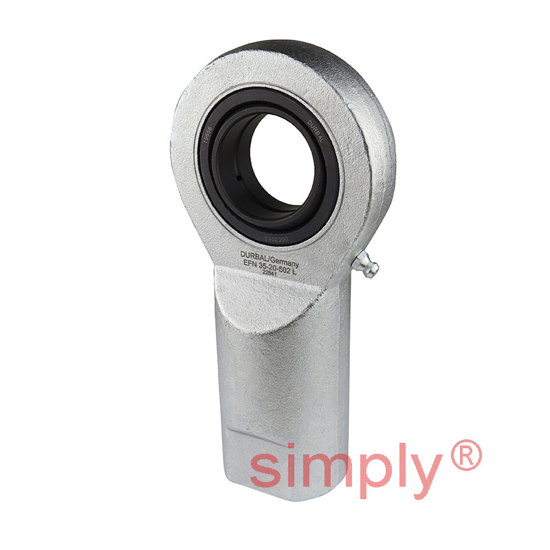 Durbal EFN35-20-502 Maintenance Required Left Hand Metric Steel Female Rod End M36x3 Thread