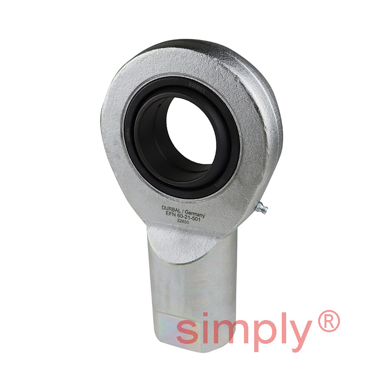 Durbal EFN60-21-501 Maintenance Required Right Hand Metric Steel Female Rod End M52x3 Thread