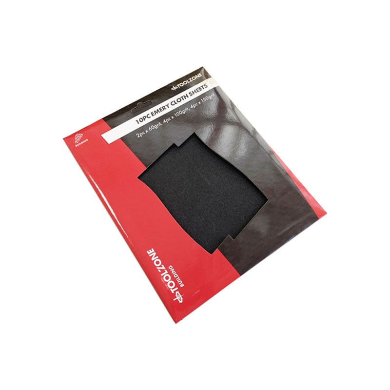10 Pack Assorted Emery Cloth Sheets