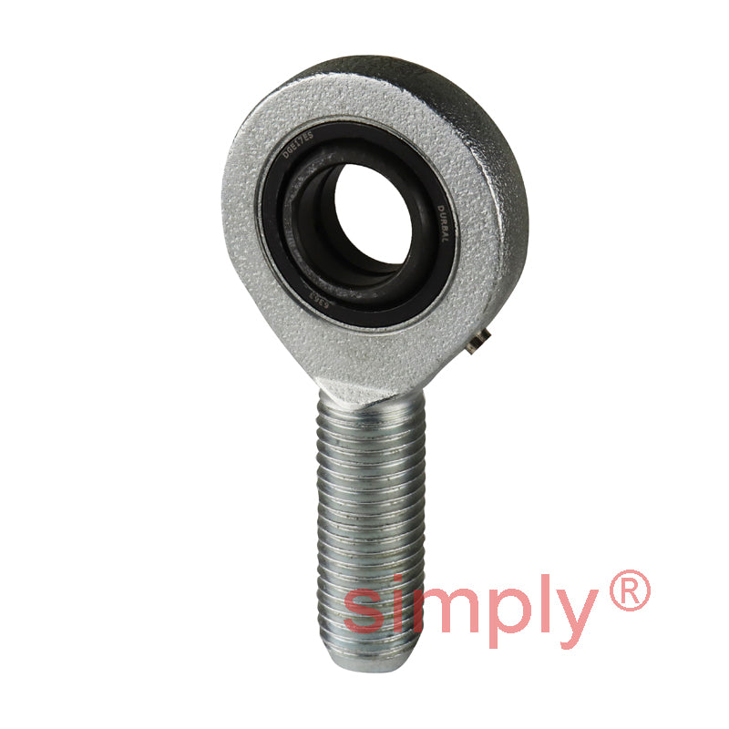 Durbal EMN17-20-502 Maintenance Required Left Hand Metric Steel Male Rod End M16 Thread