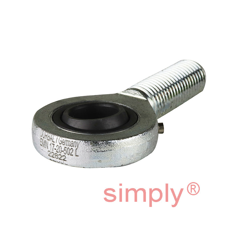 Durbal EMN17-20-502 Maintenance Required Left Hand Metric Steel Male Rod End M16 Thread