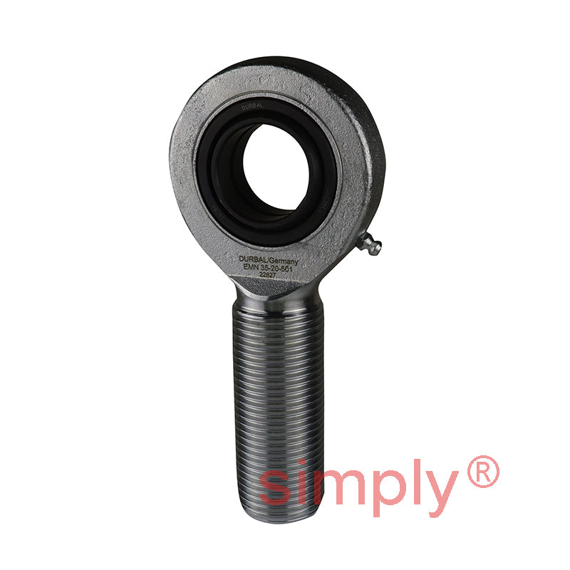 Durbal EMN35-20-501 Maintenance Required Right Hand Metric Steel Male Rod End M36x3 Thread