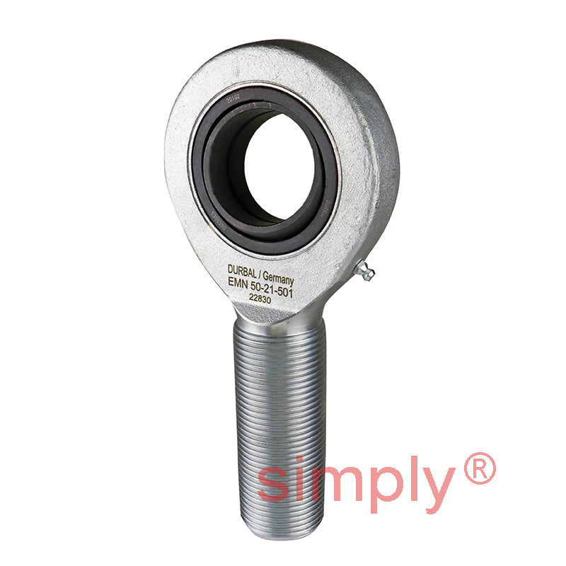 Durbal EMN50-21-501 Maintenance Required Right Hand Metric Steel Male Rod End M45x3 Thread
