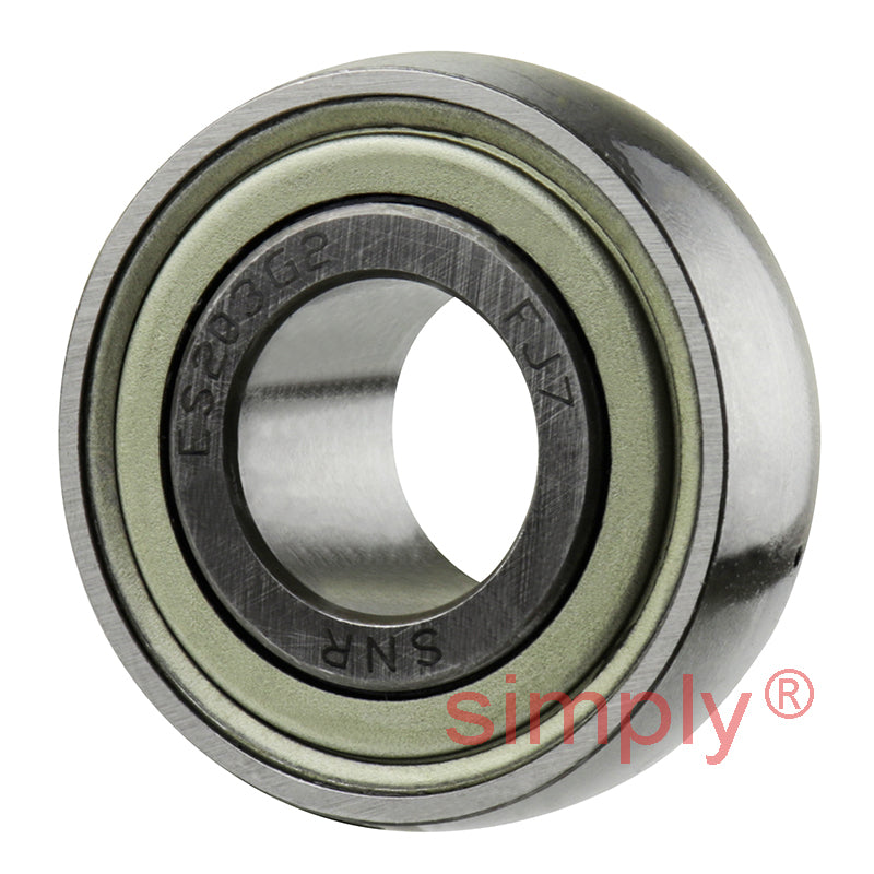 SNR ES203G2 Metric Flatback Spherical Outer Bearing Insert 17mm Bore 40mm Outside Diameter with Eccentric Collar