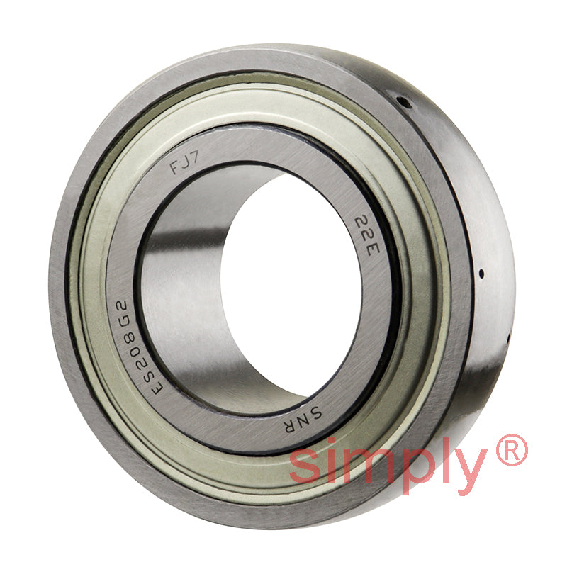 SNR ES208G2 Metric Flatback Spherical Outer Bearing Insert 40mm Bore 80mm Outside Diameter with Eccentric Collar