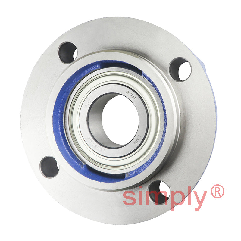 SNR ESFC207 Metric Four Bolt Cast Iron Round Flanged Housing with 35mm Eccentric Collar Insert