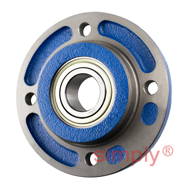 SNR ESFCE205 Metric Four Bolt Cast Iron Round Flanged Housing with 25mm Eccentric Collar Insert