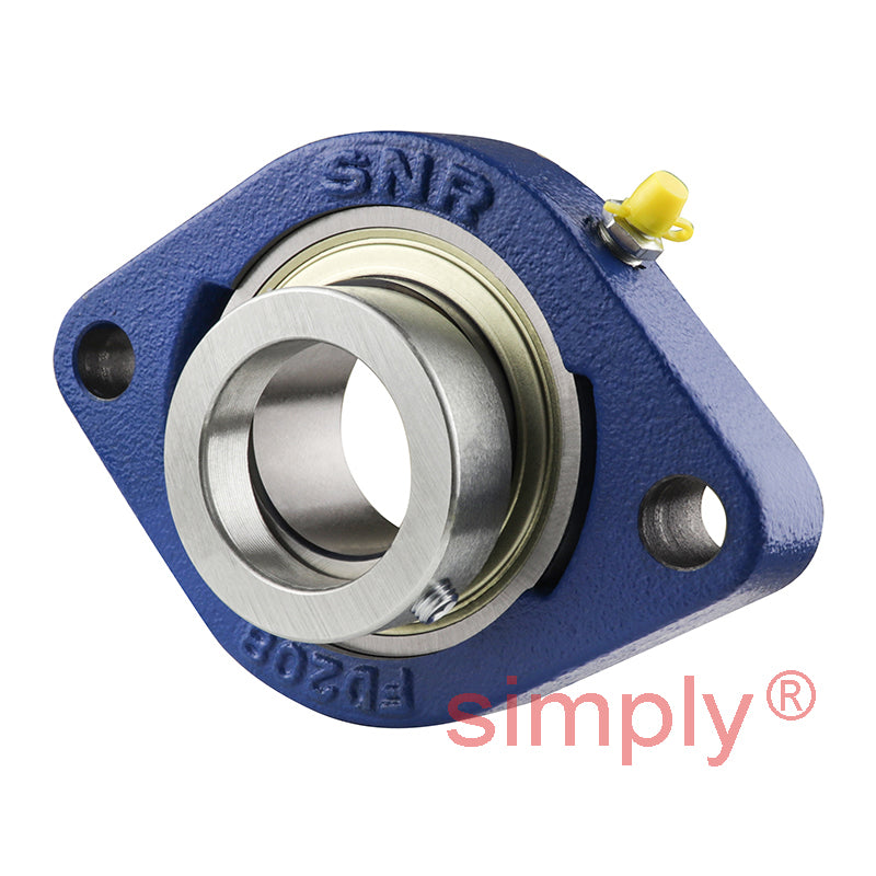 SNR ESFD206M12 Metric Two Bolt Cast Iron Oval Housing with 30mm Bore Eccentric Collar Insert - Allow 2-3 Days