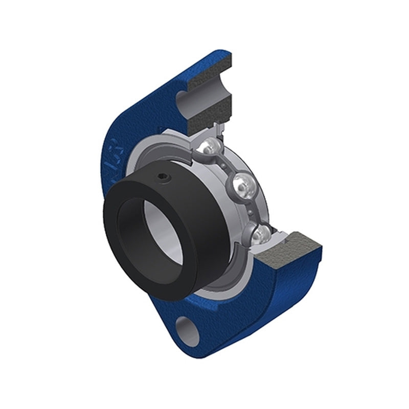SNR ESFD208 Metric Two Bolt Cast Iron Oval Housing with 40mm Bore Eccentric Collar Insert