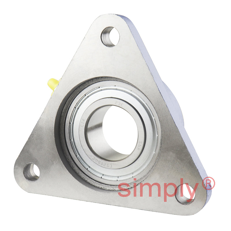 SNR ESFTE208 Metric Three Bolt Cast Iron Triangular Housing Unit with Eccentric Collar Insert 40mm Bore