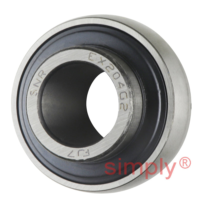 SNR EX204G2 Metric Full Width Spherical Outer Bearing Insert 20mm Bore 47mm Outside Diameter with Eccentric Collar
