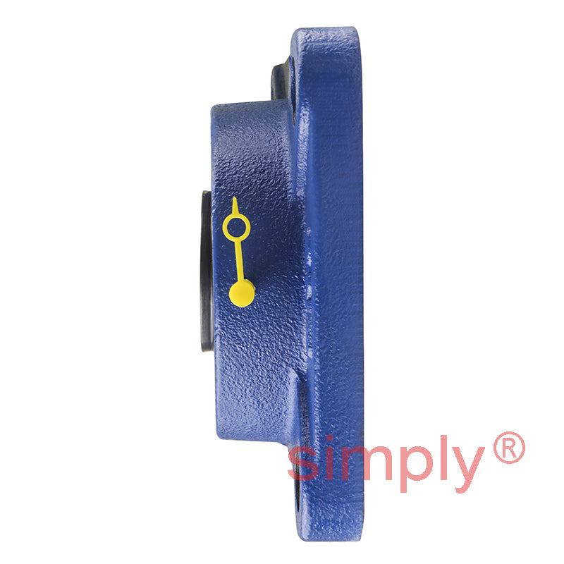 SNR EXF310 Metric Four Bolt Square Cast Iron Flange Housing with 50mm Bore Eccentric Collar Insert