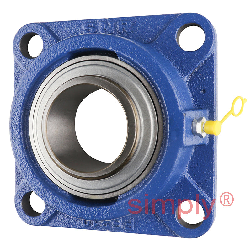 SNR EXFE210 Metric Four Bolt Square Cast Iron Flange Housing with 50mm Bore Eccentric Collar Insert