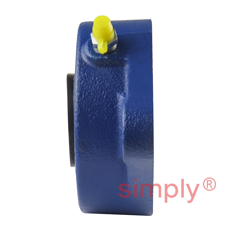 SNR EXFLE207L3 Metric Two Bolt Cast Iron Oval Housing with 35mm Bore Eccentric Collar Insert with Triple Lip Seal