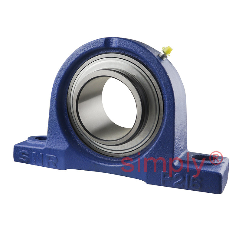 SNR EXP216 Metric Cast Iron Two Bolt Pillow / Plummer Block Housing with 80mm Eccentric Collar Insert