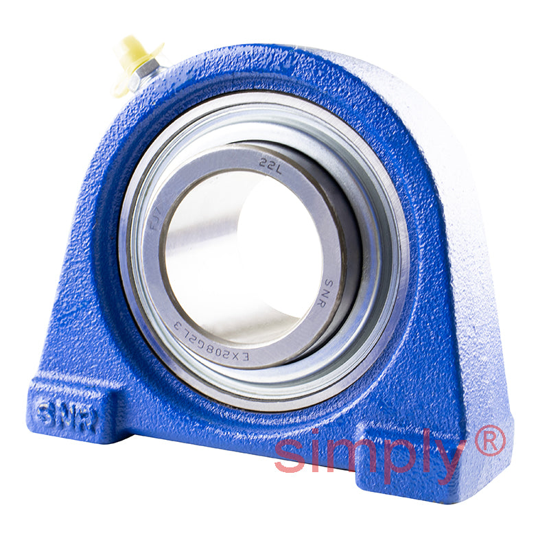 SNR EXPAE208L3 Threaded Base Small Footprint Metric Pillow / Plummer Block Housing with Eccentric Collar Insert 40mm Bore and Triple Lip Seal