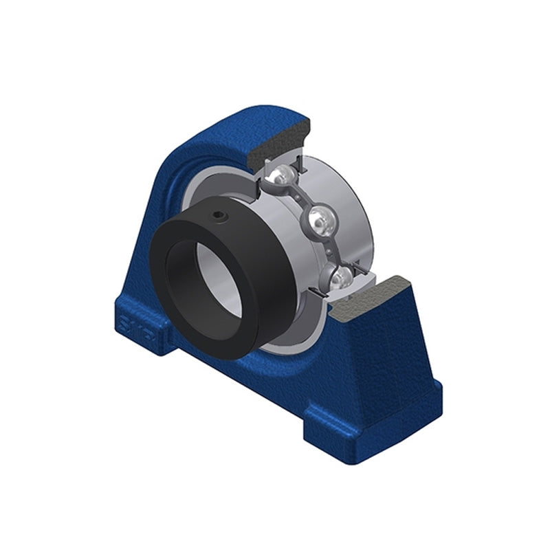 SNR EXPAE208L3 Threaded Base Small Footprint Metric Pillow / Plummer Block Housing with Eccentric Collar Insert 40mm Bore and Triple Lip Seal