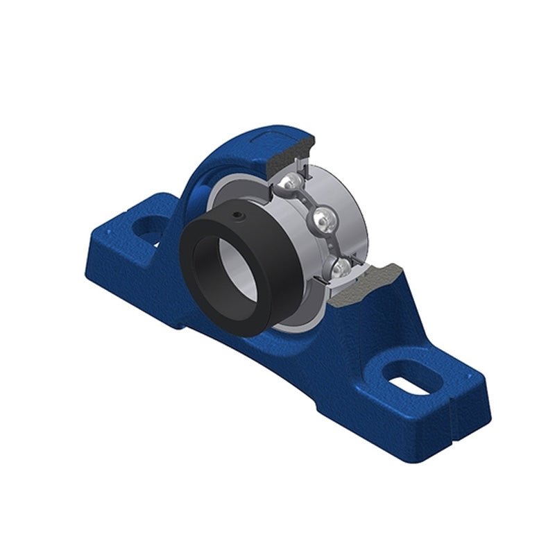 SNR EXPE206 Metric Cast Iron Two Bolt Pillow / Plummer Block Housing with 30mm Eccentric Collar Insert - Allow 2-3 Days