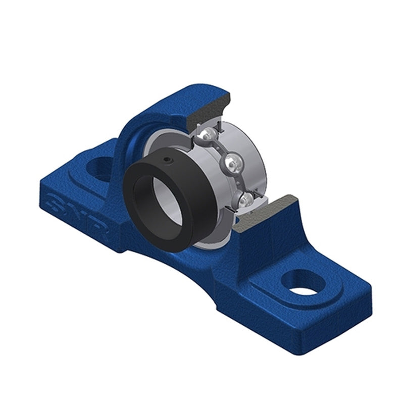 SNR EXP210N Metric Cast Iron Two Bolt Pillow / Plummer Block Housing with 50mm Eccentric Collar Insert - Allow 2-3 Days