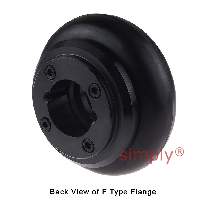 Major Branded F50F/F50B Inner Facing Taper Bore/Pilot Bored Tyre Drive Coupling Assembly with Fire Resistant Antistatic (F.R.A.S) Tyre